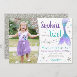 Convite de Aniversário da Sereia | Sob o mar