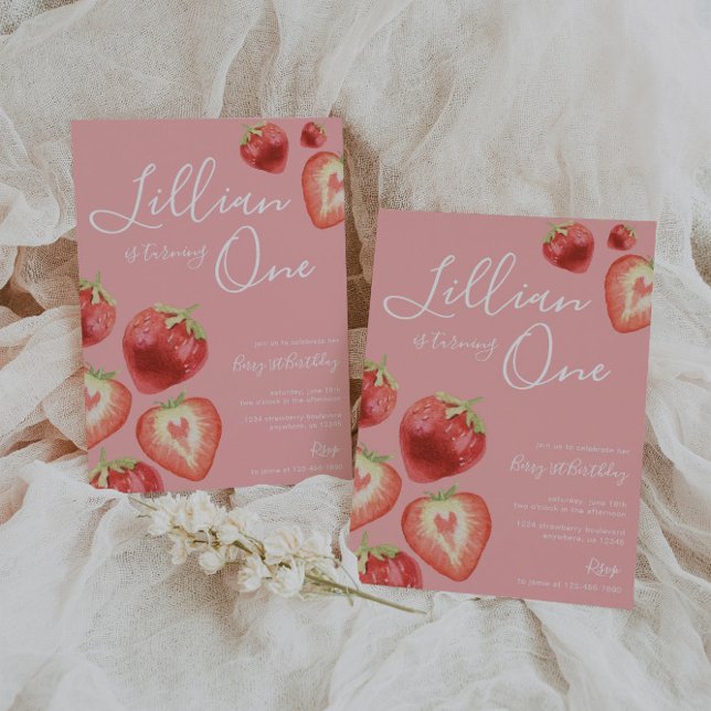 Convite de aniversário da Strawberry Girl (Criador carregado)