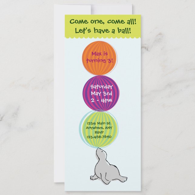 Convite de aniversário da tenda de circo do circo (Frente)