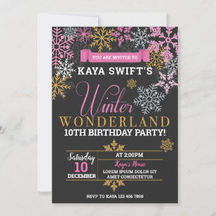 Convite de Aniversário da Wonderland Winter