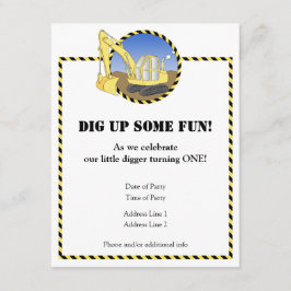 Convite de aniversário da zona da construção