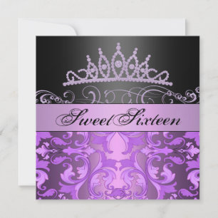 Convite de Aniversário Damask Sweet16 Princesa Rox