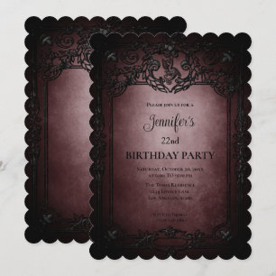 Convite de aniversário Dark Gothic