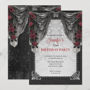 Convite de aniversário Dark Gothic