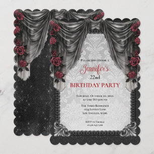 Convite de aniversário Dark Gothic