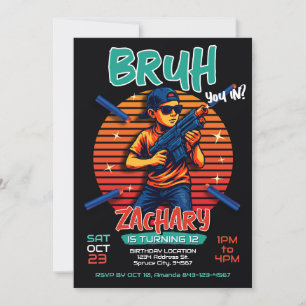 Convite de aniversário Dart Gun