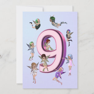 Convite de aniversário das fadas da flor 9o