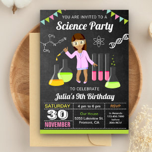 Convite de Aniversário das Meninas de Experimentos