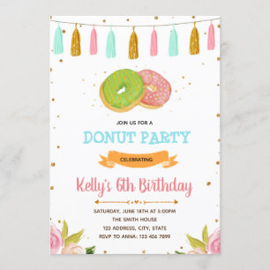 Convite de aniversário das rosquinhas