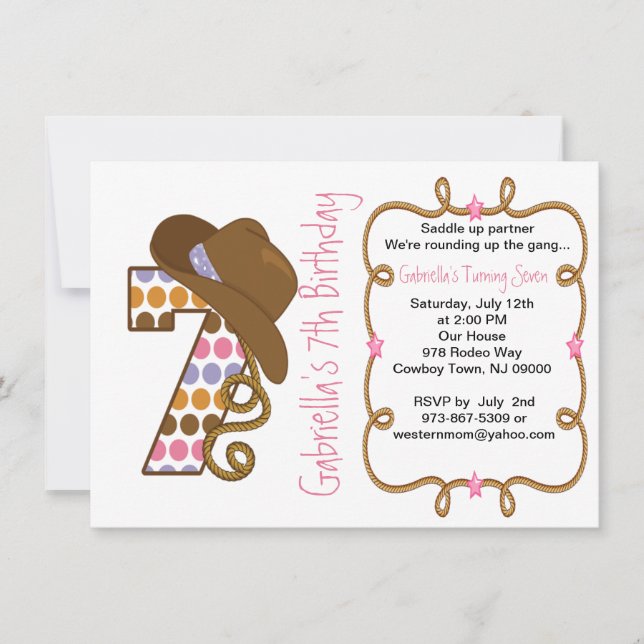 Convite de Aniversário das Sete Raparigas Ocidenta (Frente)