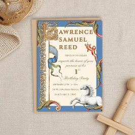 Convite de Aniversário de 1º Ano da Letra L Real M