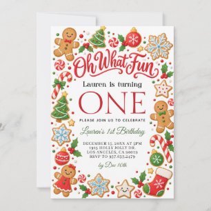 Convite de Aniversário de 1º Natal Oh Que Diversão