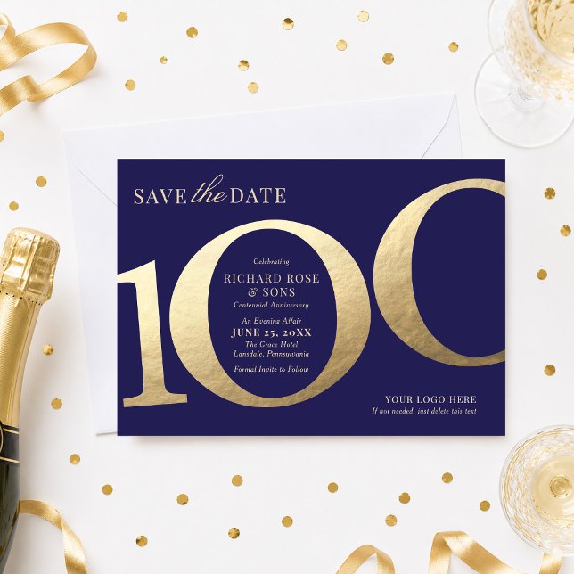 Convite de Aniversário de 100 Anos de Negócios (Criador carregado)