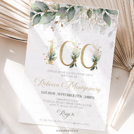 convite de aniversário de 100 anos Elegante Marco
