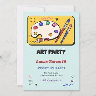 Convite de Aniversário de 10 anos da Festa de Arte