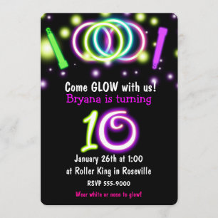 Convite de Aniversário de 10 anos da GLOW Lights I