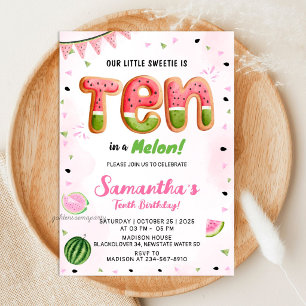 Convite de Aniversário de 10 anos da Melancia