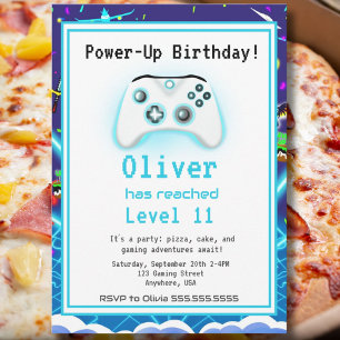 Convite de Aniversário de 11 anos Feliz Gamer Épic