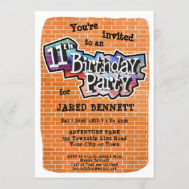 Convite de aniversário de 11 de Grafite legal