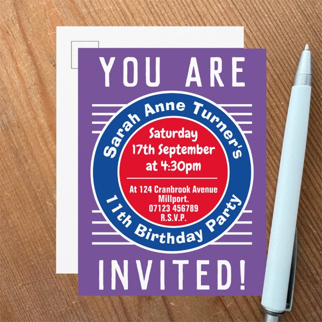 Convite de aniversário de 11 para criança (Criador carregado)