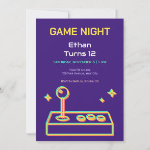 Convite de Aniversário de 12 Anos com Joystick de