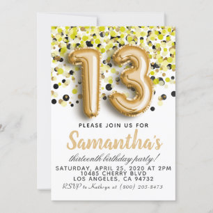 Convite de Aniversário de 13
