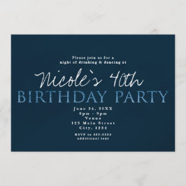 Convite de Aniversário de 13 Anos Azul 13