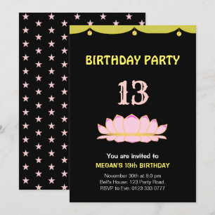 Convite de Aniversário de 13 Anos Elegante