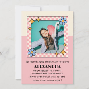 convite de aniversário de 13 anos Flores Cor-de-Ro
