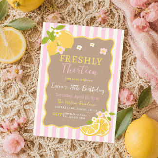 Convite de Aniversário de 13 anos Lemonade Lemon F