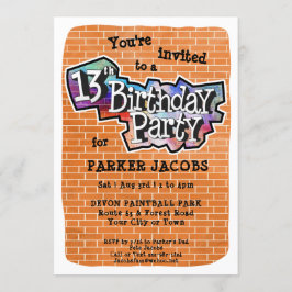 Convite de aniversário de 13 de Grafite legal