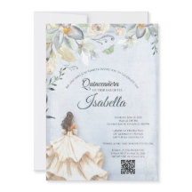 Convite de Aniversário de 15 Anos Elegante Quincea