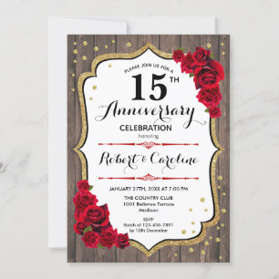Convite de Aniversário de 15 anos - Madeira Dourad