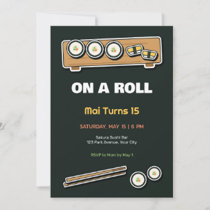 Convite de Aniversário de 15 Anos Rolo de Sushi Ad