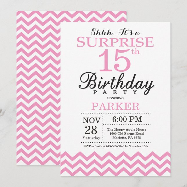 Convite de Aniversário de 15 anos Surpresa com Che (Frente/Verso)