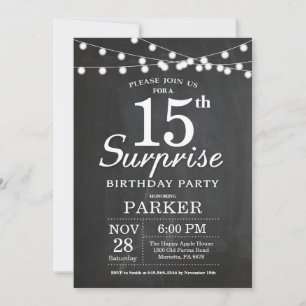 Convite de Aniversário de 15 anos surpresa em quad