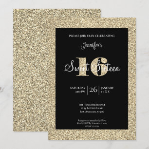 Convite de Aniversário de 16 Anos Brilhante Glitte