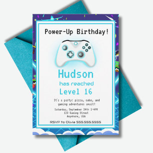 Convite de Aniversário de 16 anos Epic Gamer Happy