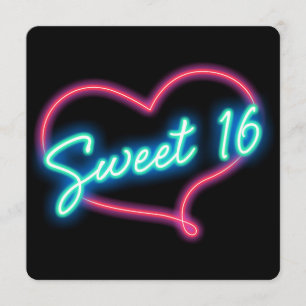 Convite de Aniversário de 16 Anos SWEET 16 com Cor