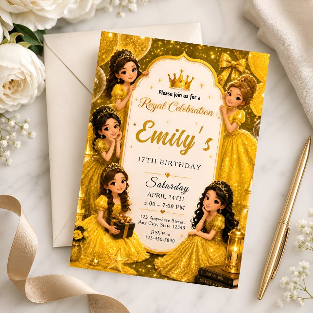 Convite de Aniversário de 17 Anos da Princesa Real (Criador carregado)