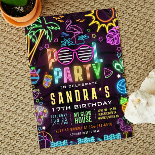 Convite de Aniversário de 17 Anos Editável Festa d