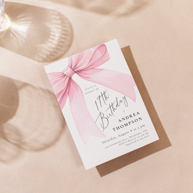 Convite de Aniversário de 17 Anos Menina Coquete R (Criador carregado)