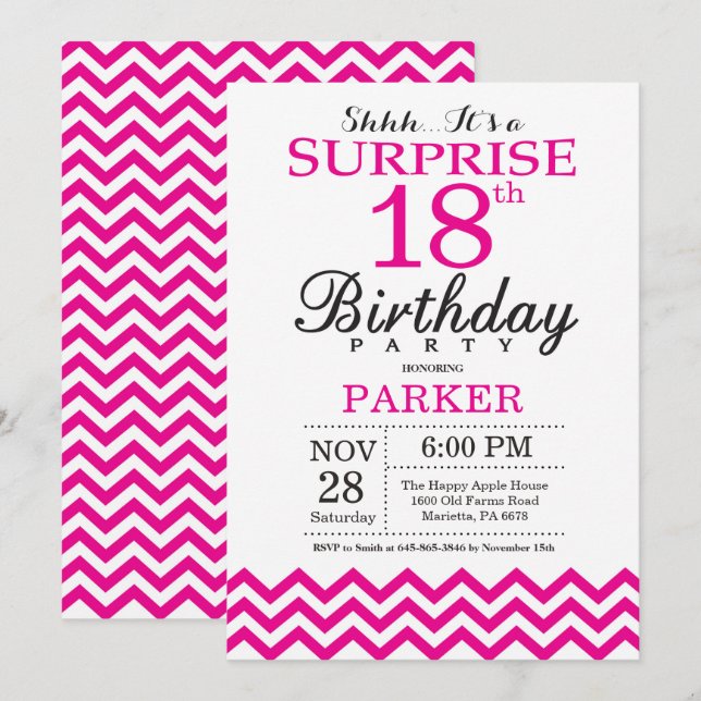 Convite de Aniversário de 18 anos Surpresa com Che (Frente/Verso)