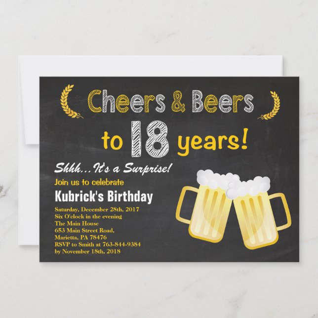 Convite de Aniversário de 18 Anos Surpresa Com Che (Frente)