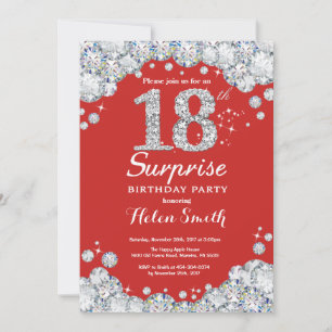 Convite de Aniversário de 18 anos Surpresa Diamant