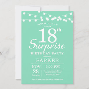 Convite de Aniversário de 18 anos Surpresa Verde M