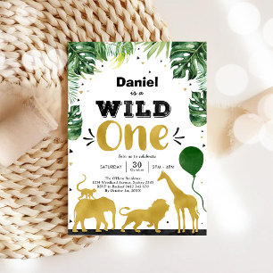 Convite de Aniversário de 1 Ano Animais da Festa d