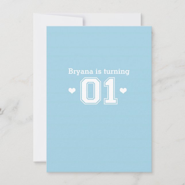 Convite de Aniversário de 1 Ano Blue Athletic 01 (Frente)