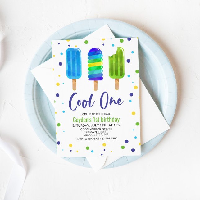 Convite de Aniversário de 1 ano Cool One (Criador carregado)