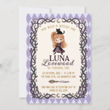 Convite de Aniversário de 1 ano da Bruxinha Chibi
